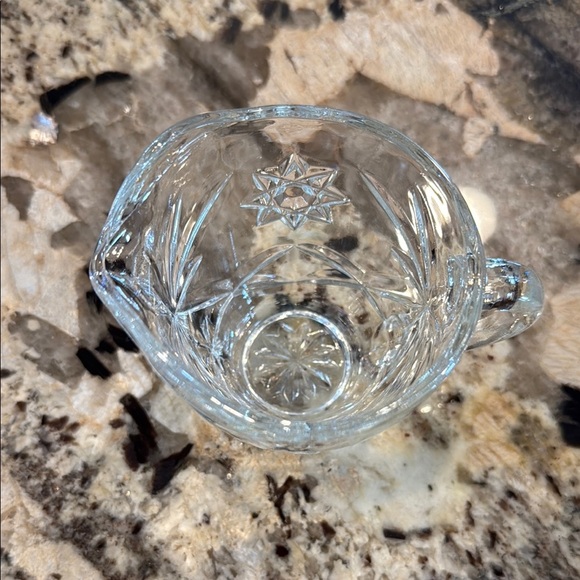 Vintage Anchor Hocking Prescut Star of David 8 Oz Creamer Pitcher Clear Glass. - Picture 2 of 3